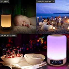 img 1 attached to 🌟 YSD Bedside Lamp with Bluetooth Speaker - Touch Sensor Table Lamp, Dimmable Warm White Light & Color Changing RGB - Alarm Clock & Hands Free Call - Gifts for Women Men Teens Kids Children.