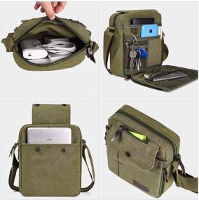 img 1 attached to 👜 Small Men's Canvas Messenger Bag | Casual Shoulder Chest Bag for Travel and Everyday Use | Multi-pocket Purse