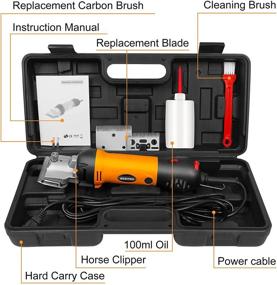 img 3 attached to 🐎 BREEZE CLIP 500W: Профессиональные электрические ножницы для коней и набор для ухода за конями, лошадьми, козами, пони и крупным рогатым скотом