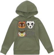 fun and stylish nintendo boys super mario bros & animal crossing new horizons pullover hoodie for kids: level up your child's fashion game! logo