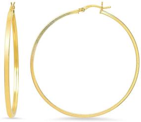 img 3 attached to 💍 Sleek Sterling Silver Flat Click-Top Hoop Earrings - Classic Round Shape in Different Sizes and Color Choices