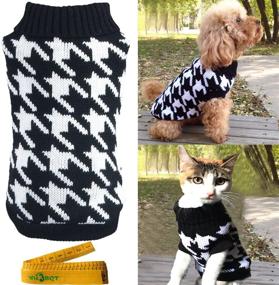 img 4 attached to 🐾 Wiz BBQT Pet Sweater: Stylish and Cozy Knitwear for Dogs & Cats in Elegant Houndstooth Pattern