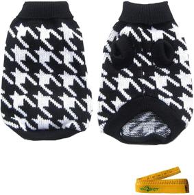 img 1 attached to 🐾 Wiz BBQT Pet Sweater: Stylish and Cozy Knitwear for Dogs & Cats in Elegant Houndstooth Pattern