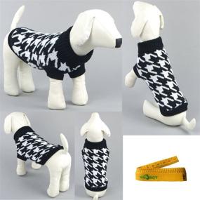 img 3 attached to 🐾 Wiz BBQT Pet Sweater: Stylish and Cozy Knitwear for Dogs & Cats in Elegant Houndstooth Pattern