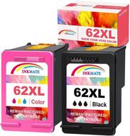 🖨️ premium hp62xl ink cartridges replacement - inkmate remanufactured black and color combo pack for envy 5660, 7640, officejet 5740, 250 printer (1 black, 1 tri-color) logo