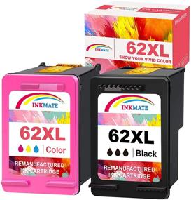 img 4 attached to 🖨️ Premium HP62XL Ink Cartridges Replacement - INKMATE Remanufactured Black and Color Combo Pack for Envy 5660, 7640, OfficeJet 5740, 250 Printer (1 Black, 1 Tri-Color)