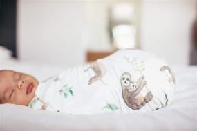 img 3 attached to 👶 Cozy and Chic: Noah Large Premium Knit Baby Swaddle Receiving Blanket by Copper Pearl