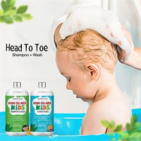 img 1 attached to 🌱 Majestic Pure Vegan Collagen Kids Shampoo Conditioner Set - Mild & Tangle-Free Formula - Sulfate-Free with Naturally Derived Ingredients - Made in USA - 16 fl oz Each