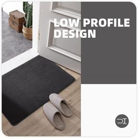 img 1 attached to 🚪 Dark Grey Low-Profile Indoor Door Mat - Non Slip Machine Washable Entryway Rug for House, 20"x32" Color & Geometry Welcome Doormat, Ideal for Front Door, Inside Entry or Outdoor Entrance Shoe Mat