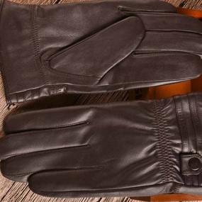 img 2 attached to 🧤 YISEVEN Touchscreen Sheepskin Leather Motorcycle Men's Accessories: Enhancing Style and Functionality