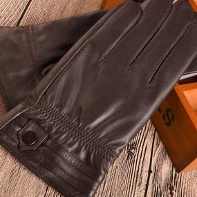 img 1 attached to 🧤 YISEVEN Touchscreen Sheepskin Leather Motorcycle Men's Accessories: Enhancing Style and Functionality