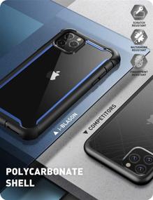 img 1 attached to i-Blason Ares Case for iPhone 11 Pro Max 2019 Release, Clear Bumper Case with Dual Layers and Built-in Screen Protector (Blue)