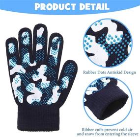 img 2 attached to 🧤 Camouflage Full Finger Gloves for Boys Ages 5-8 - 6 Pairs of Stretch Winter Kids Gloves