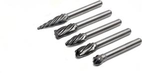 img 2 attached to 🛠️ YUFUTOL 5pcs Carbide Burrs for Aluminum - Aluma Cut Rotary Burr Set 1/4" Shank: Die Grinder Drill, Metal Carving, Polishing, Engraving, Drilling