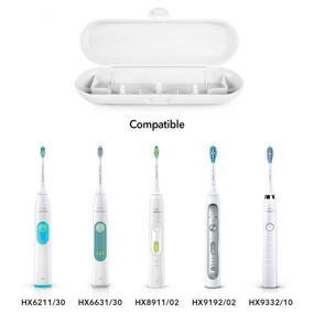 img 3 attached to Toothbrush Travel Case for Philip Sonicare/Oral-B Electric Brushes: White