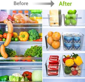 img 2 attached to 🧺 Ohuhu Fridge Organizers and Storage Clear: 6PCS Refrigerator Organizer Bins for Pantry Organization, Fruit Containers for Fridge, Kitchen Cabinet Organizer, Shatter-Resistant PET Material