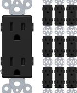 💡 webang decorator electrical wall outlet, tamper-resistant receptacle, residential grade, 3-wire, self-grounding, 2-pole, 15a 125v, etl listed, black (pack of 10) логотип