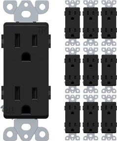 img 4 attached to 💡 WEBANG Decorator Electrical Wall Outlet, Tamper-Resistant Receptacle, Residential Grade, 3-Wire, Self-Grounding, 2-Pole, 15A 125V, ETL Listed, Black (Pack of 10)