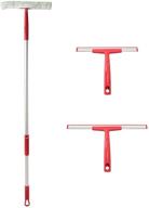 🪟 outdoor window cleaner - cleanhome window squeegee with 54-inch telescopic aluminum long handle for shower doors, bathroom, windows, kitchen, mirror, and car glass- essential cleaning tools logo