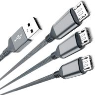 micro usb charger cable 3-pack (3 computer accessories & peripherals and cables & interconnects logo