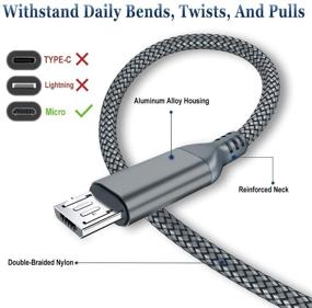 img 3 attached to Набор кабелей зарядки Micro USB 3-шт (3 компьютерные аксессуары и периферийные устройства и кабели и соединители)