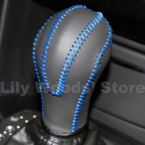 img 3 attached to Loncky Black Genuine Leather Gear Shift Knob Cover for Infiniti FX35 FX37 FX50/EX35 EX37 EX25 IPLG/G25 G35 G37/QX56 QX80 QX70 QX50/Q60 Q40 - Stylish and Durable Automatic Accessories
