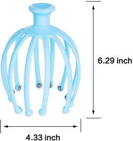 img 3 attached to Расслабляющий массажер для кожи головы и стимулятор волос - синий (1 шт.)