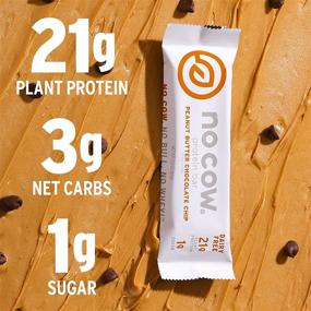 img 1 attached to 🥜 No Cow Peanut Butter Chocolate Chip Protein Bars - Plant Based & Low Carb | 12 Pack