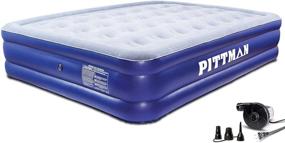 img 4 attached to 🛏️ Experience Superior Comfort with Pittman Outdoors Comfort Series Indoor Air Mattress: Queen Size, 16-Inches Tall, Blue - Includes Portable Electrical Air Pump!