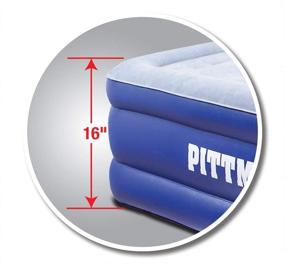 img 2 attached to 🛏️ Experience Superior Comfort with Pittman Outdoors Comfort Series Indoor Air Mattress: Queen Size, 16-Inches Tall, Blue - Includes Portable Electrical Air Pump!