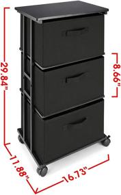 img 3 attached to 🗄️ MAX Houser Dresser Storage: Vertical 3-Drawer Fabric Tower for Bedroom, Closet, Office - Black