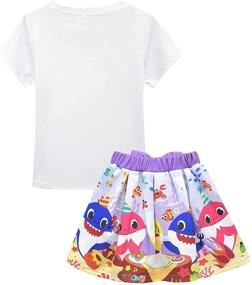 img 2 attached to Shark Girls T Shirt Rainbow White Girls' Clothing