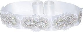 img 4 attached to 💎 Exquisite Handcrafted Bridal Wedding Belts with Rhinestone Crystal Beads - Perfect Sashes for Gowns