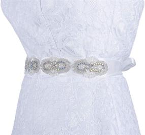 img 2 attached to 💎 Exquisite Handcrafted Bridal Wedding Belts with Rhinestone Crystal Beads - Perfect Sashes for Gowns