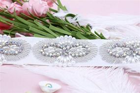 img 1 attached to 💎 Exquisite Handcrafted Bridal Wedding Belts with Rhinestone Crystal Beads - Perfect Sashes for Gowns