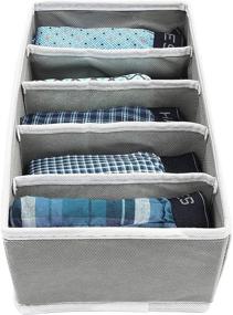 img 1 attached to 🗄️ Convenient Foldable Drawer Organizer Dividers - Light Grey, 6-Pack (11.6 x 6.5 In)