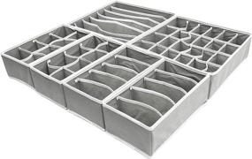 img 2 attached to 🗄️ Convenient Foldable Drawer Organizer Dividers - Light Grey, 6-Pack (11.6 x 6.5 In)