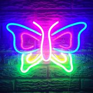 🦋 eon neon butterfly led wall decor sign, colorful butterfly light for bedroom wall, girls room home decorations, 14"x 9.5" neon butterfly neon sign логотип