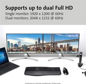 img 2 attached to Кенсингтон USB 3.0 Док-станция с поддержкой двух дисплеев для Windows, Mac OS, Surface Pro и Surface Laptop - черная (K33972US)