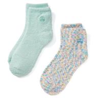 earth therapeutics aloe socks: double pack 🧦 - confetti green (2 pairs) - ultimate foot comfort! logo