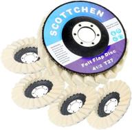 high-performance scottchen felt flap disc abrasives - 5 pack - perfect for buffing and polishing with angle grinder logo