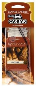 img 3 attached to Yankee Candle Classic Leather Car Jar Hanging Air Freshener with Odor Neutralizing Properties