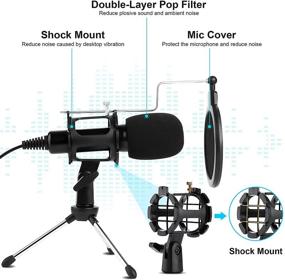 img 2 attached to 🎙️ TDBest комплект USB-микрофона для стриминга, подкастинга и игр - профессиональный конденсаторный микрофон с передовым звуковым чипсетом для Skype, YouTube, записей и озвучивания (черный).