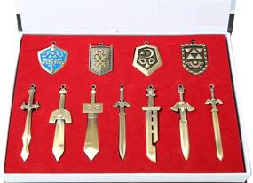 img 4 attached to 🗡️ Zelda Triforce Shield and Sword Keychain Necklace Box Set 2014 - Collection of 11 Items