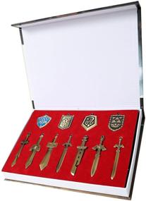 img 2 attached to 🗡️ Zelda Triforce Shield and Sword Keychain Necklace Box Set 2014 - Collection of 11 Items