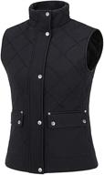 🧥 mier black diamond quilted vest for women - padded zip up nylon vest | 9 pocket design | lightweight and water resistant logo