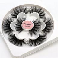👁️ veleasha mink eyelashes - luxurious 8d wispy fluffy mink lashes! 25mm dramatic long fake eyelashes - 4 pairs pack (m02) logo