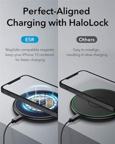 img 3 attached to 🔌 ESR HaloLock Magnetic Wireless Charger, Compatible with MagSafe Charger for iPhone 12/12 Pro/12 Mini/12 Pro Max, Metal Frame with Built-in Magnets, Slim Fast Charging Pad, Navy Blue