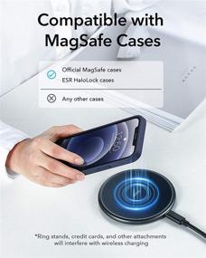 img 1 attached to 🔌 ESR HaloLock Magnetic Wireless Charger, Compatible with MagSafe Charger for iPhone 12/12 Pro/12 Mini/12 Pro Max, Metal Frame with Built-in Magnets, Slim Fast Charging Pad, Navy Blue