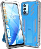 jxvm for oneplus nord n200 5g case with screen protector & kickstand – shockproof rugged cover (light blue) for oneplus nord n200 5g 6.49 inch logo